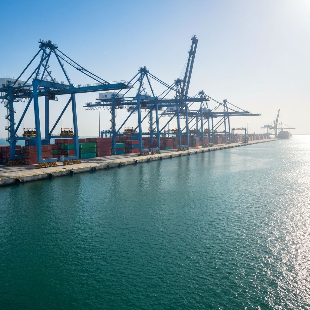 Kuwait port and shipping containers