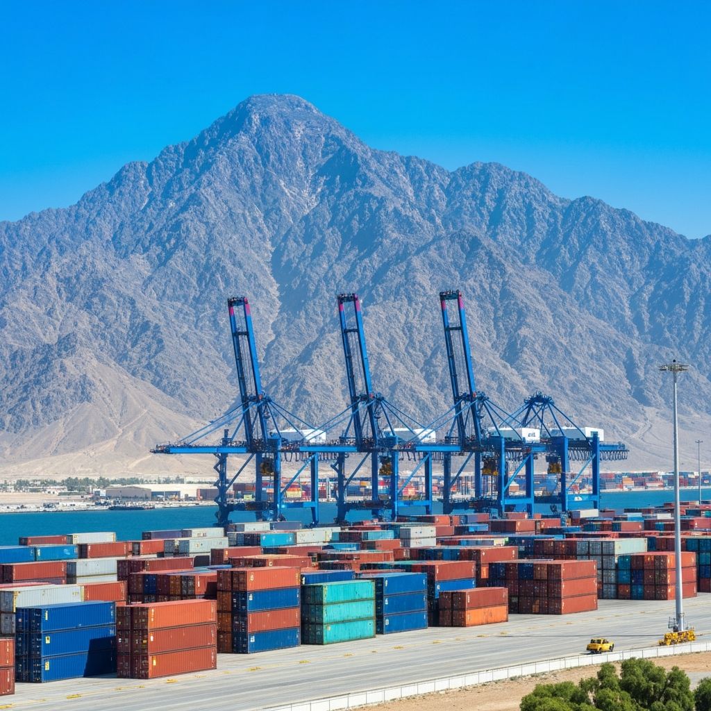 Oman port and shipping containers