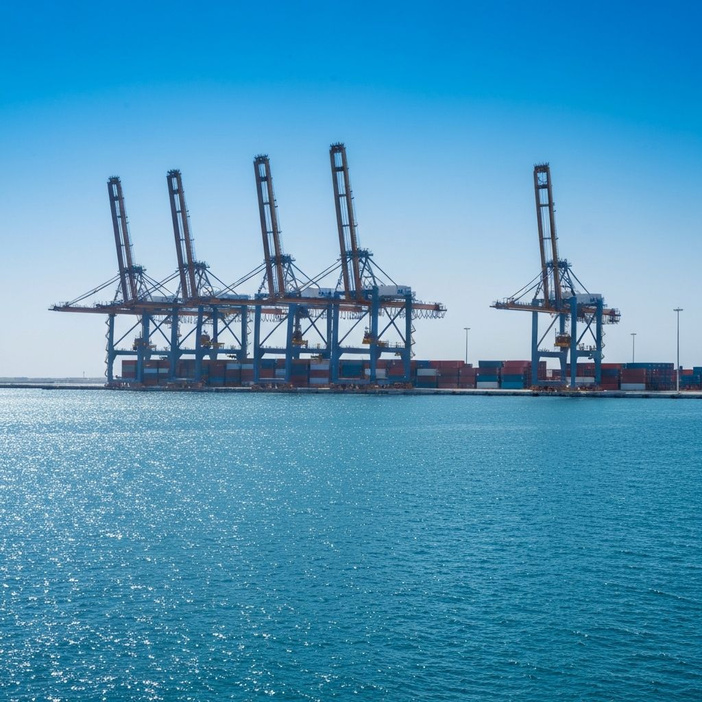 Qatar port and shipping containers